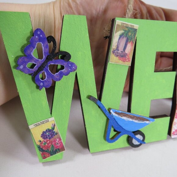 Wood Welcome Gardening Themed Sign (dimensional) - Picture 3 of 9